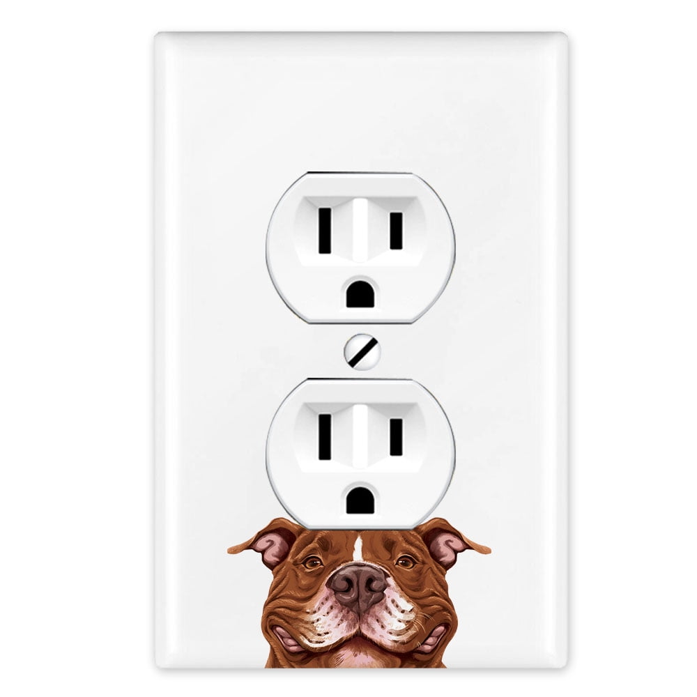 2 Gang Wall Plate Cut French Dog Cups Switch Plate Light Switch Cover Decorative Outlet Cover for Living Room Bedroom Kitchen 
