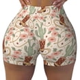 thumbnail image 2 of Balery Floral Cowboy Boots Pantalones cortos de entrenamiento estampados para mujer, sin costuras, ajustados, para gimnasio, yoga, correr, deportes, ejercicio activo, fitness.-Large, 2 of 8