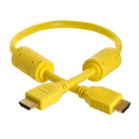 Computer Audio Video - Cmple Computer Video And Audio Electronics Accessories 28AWG High Speed HDMI Cable with Ferrite Cores - Yellow - 15FT