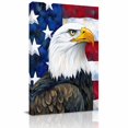 thumbnail image 2 of Canvas Wall Art Bald Eagle Canvas Art Print American Flag Pictures Wall Decor for Living Room Bedroom Artwork Decorations Stretched Framed Ready to Hang 8"x10", 2 of 9