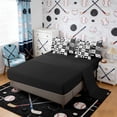thumbnail image 4 of Erosebridal Eat Sleep Hockey Check Twin Bedding Sets, Sport Bedding Comforter Set for Boys and Men, Black Reversible 7-Piece, 4 of 6