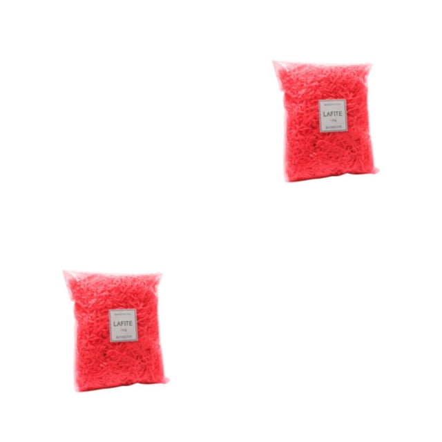 Relleno de rafia de papel Bewildely Colorido 2piezas Rojo
