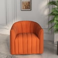 thumbnail image 2 of SEYNAR Mid Century Pumpkin-Designed Swivel Cuddle Barrel Sofa Chairs,360 Degree Swivel Armchairs for Living Room, 2 of 10