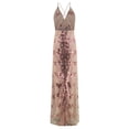 thumbnail image 5 of Fesfesfes Dresses for Women Floral Print Boho Dress Casual V Neck Sleeveless High Slit Party Gowns Dress, 5 of 9