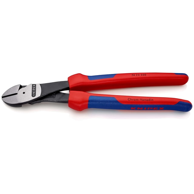 KNIPEX 74 22 250 Pinzas de corte diagonal tipo extra fuerte Con fundas en dos componentes acabado pavonado 250 mm