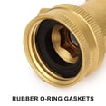thumbnail image 5 of Gustave High Pressure Hose Nozzle Garden Brass Jet Nozzle Heavy Duty 3/4" GHT Water Hose Sprayer Sweeper Connector with Hose Shut Off Valve, 2 Pack, 5 of 8
