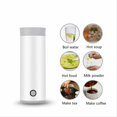 thumbnail image 3 of Mini Bouilloire de Voyage en Acier Inoxydable avec Tasse Portable, Adaptateur Eu, Blanc, 3 of 5