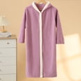 thumbnail image 2 of AINIYS Soft Fleece Bathrobe Hooded Absorbent Robe for Ages 3-10 Stylish Homewear for Daily Use and Travel Cozy Loungewear Absorbent Towel Purple Free Size, 2 of 6