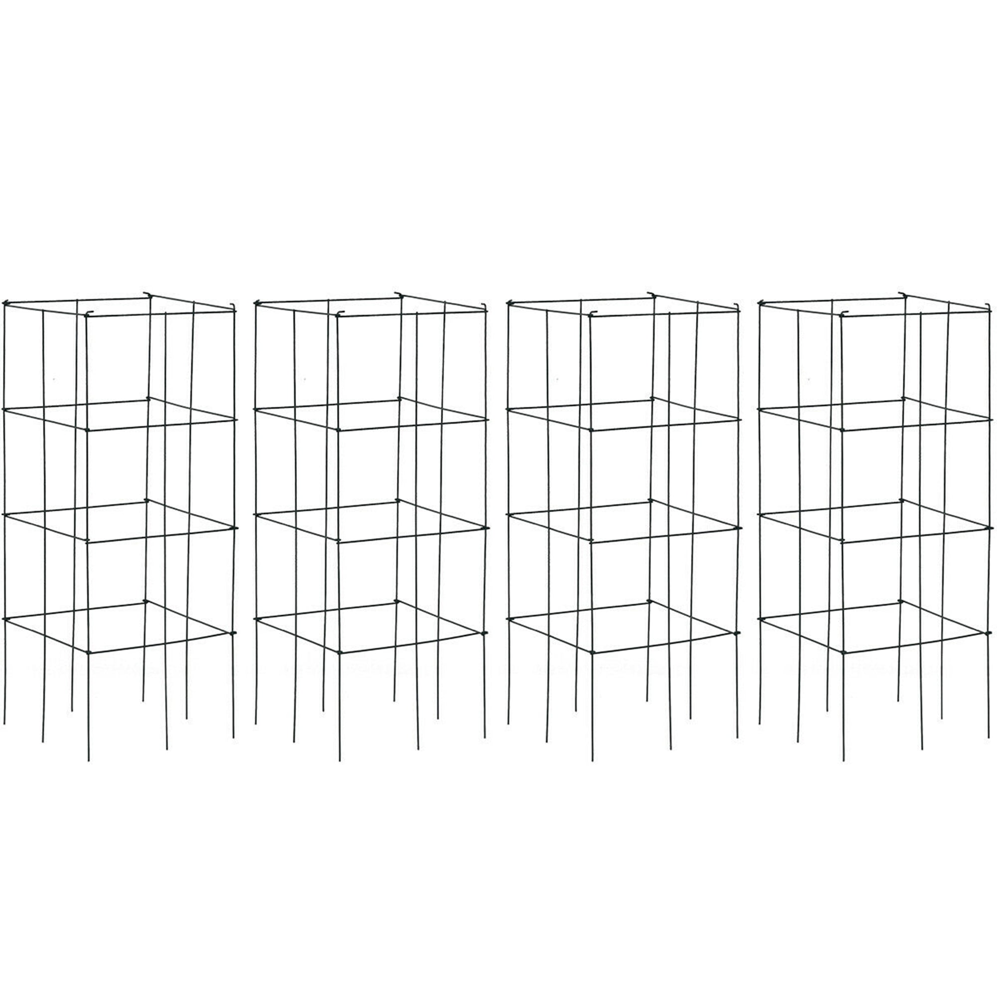 Gymax 4 Pack Tomato Cages Garden Cages Stakes Plant Trellis 16'' x 16'' x 39''