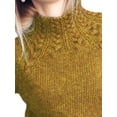 thumbnail image 4 of DYMADE Women Half High Collar Solid Color Twist Knit Sweater Raglan Sleeve Top, 4 of 4