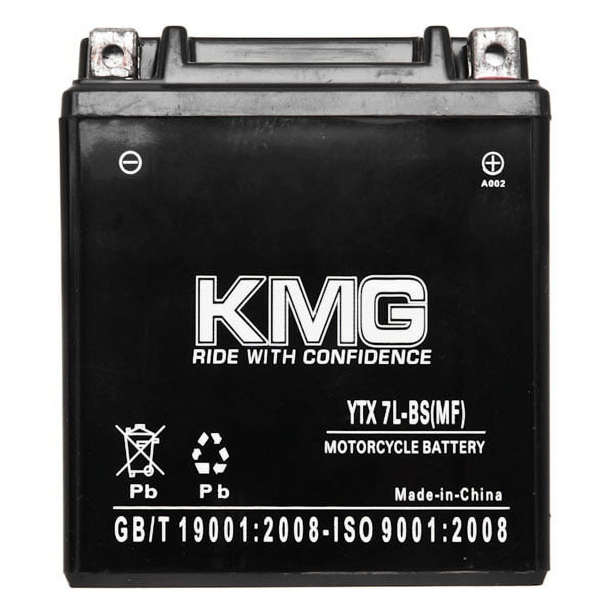 KMG 12V Battery Compatible with Honda 250 CMX250C Rebel 1996-2011 YTX7L-BS Sealed Maintenance Free Battery High Performance 12V SMF Replacement Powersport Battery - image 2 of 3