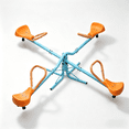 thumbnail image 2 of 4-Seat Kids Seesaw for Backyard, Outdoor Teeter Totter with Handles, Metal Playground Equipment for Kids, Orange & Blue, 2 of 10
