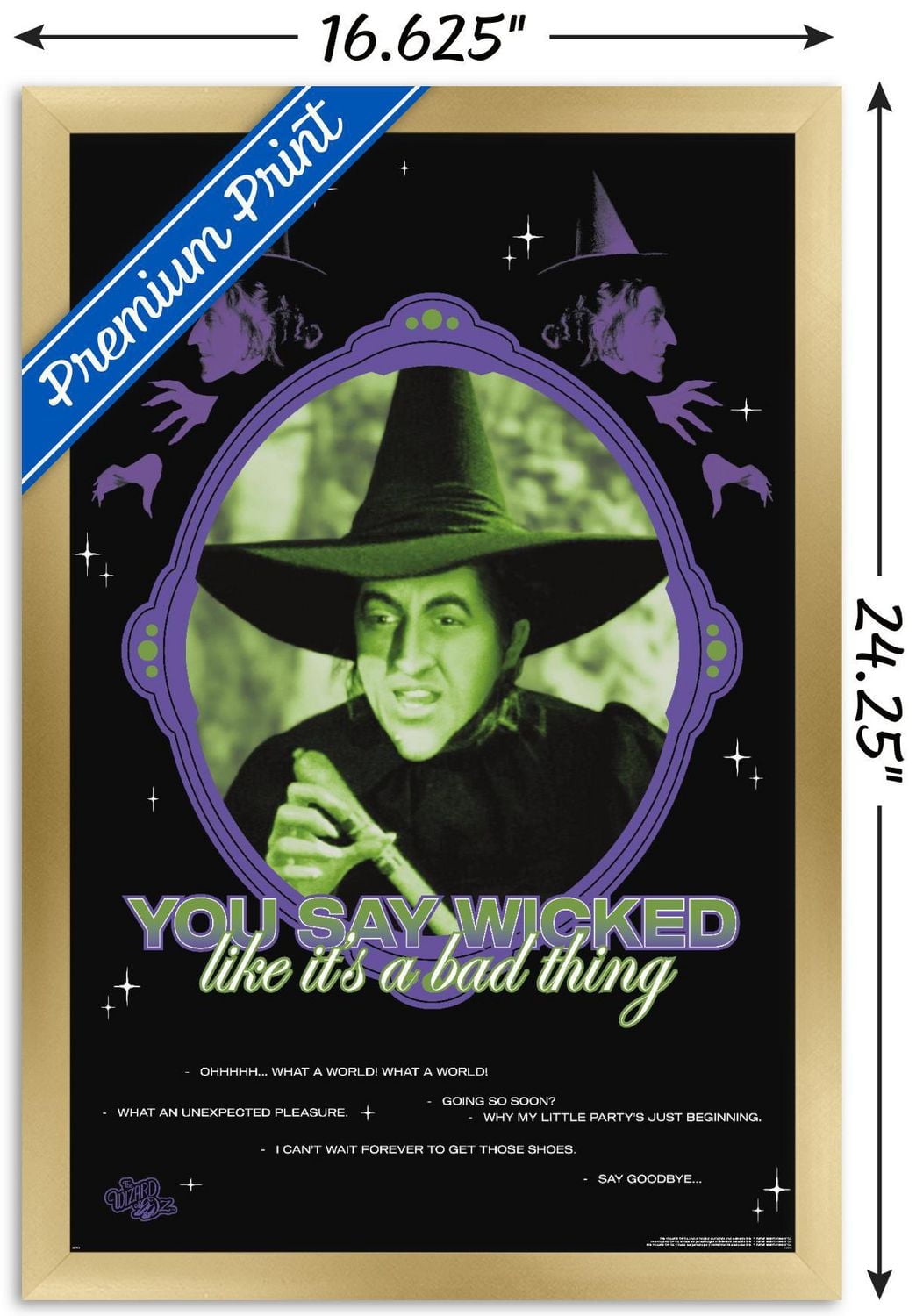 The Wizard Of Oz - You Say Wicked Wall Poster, 22.375" x 34" Framed