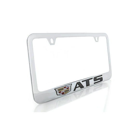 Cadillac ATS Brass License Plate Frame with Chrome Finish (2 hole)