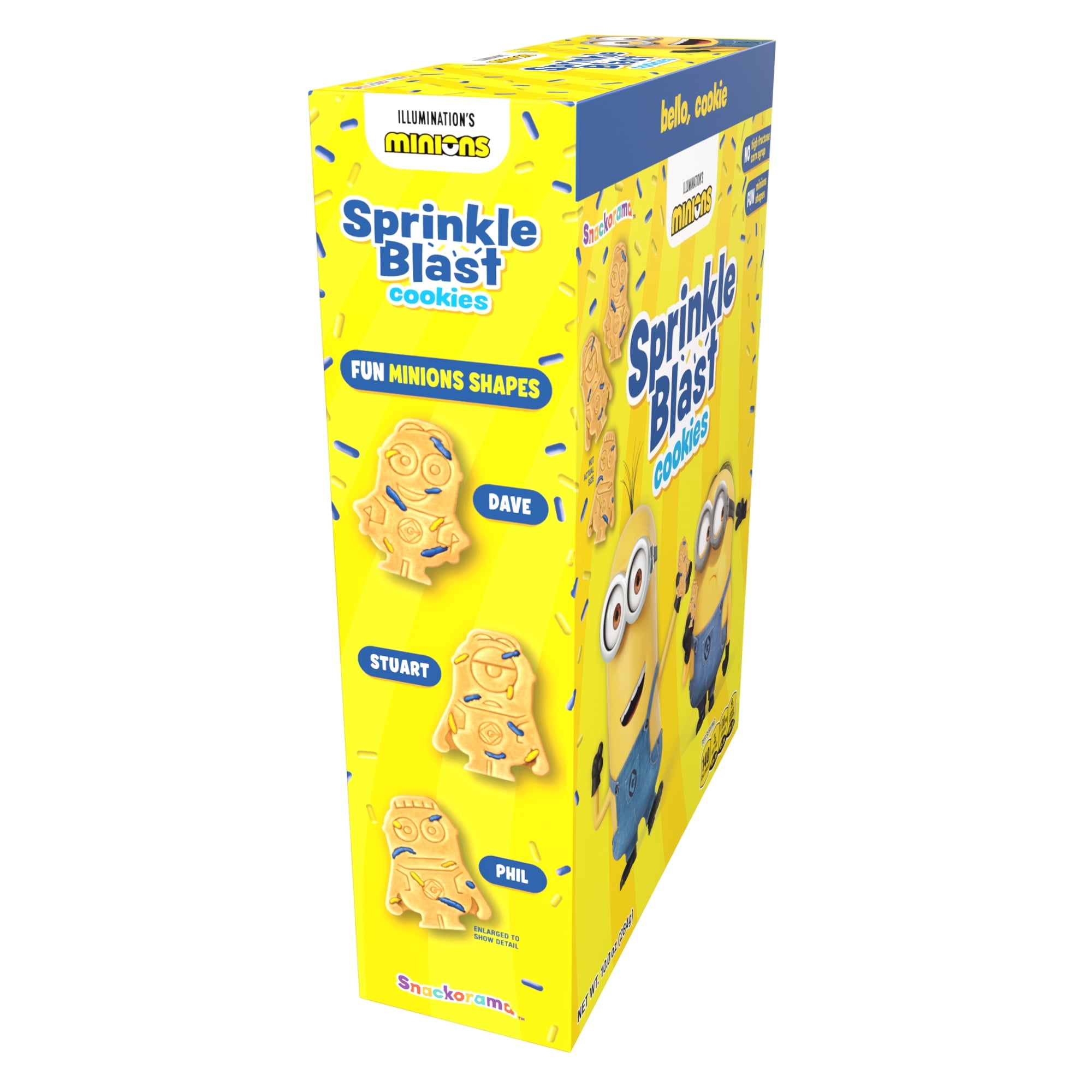 Snackorama Minions Sprinkle Blast Baked Cookies, Vanilla Flavor with Sprinkles, 10 oz Box (Shelf-Stable)