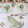 thumbnail image 3 of Sage Green Geometric Cloth Napkins, Watercolor Tie-dye Tribal Painting Art Washable and Reusable Dinner Napkins Set of 8, Table Napkin for Kitchen Party Birthday Wedding Hotel Housewarming 20"x20", 3 of 9
