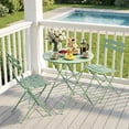 thumbnail image 6 of LIFERUN 3-Piece Folding Bistro Set,  Outdoor Table and Chairs Set of 2, Weatherproof Patio Furniture for Garden, Balcony, Porch, Green, 6 of 12