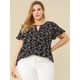 thumbnail image 3 of Blusa Floral Agnes Orinda Manga Acampanada Negro 4XL, 3 of 6