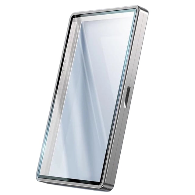 Protector de Tarjetas Clasificadas de Aluminio 35PT/, Transparente, Protección UV, Estuche Protector de Tarjetas, Vidrio Doble Cara Plateado