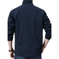 thumbnail image 2 of Innerwin Coat Stand-up Collar Mens Jacket Outdoor Solid Color Zipper Pockets Outwear Dark Blue 3XL, 2 of 3