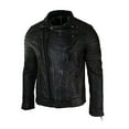thumbnail image 4 of SouthBeachLeather Men's Black Brown Retro Vintage Quilted Designer Biker Leather Jacket (Medium, Black), 4 of 8