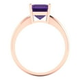 thumbnail image 4 of Solitaire Engagement Ring for Women - 2ct Natural Amethyst in 14K Rose Gold Promise Ring, 4 of 6