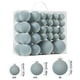 thumbnail image 5 of Set de Bolas de Navidad de Terciopelo de 46 piezas | Adornos de plástico marrón con flocos | Decoración resistente y inquebrantable con ganchos metálicos y cuerdas colgantes | Tamaño versátil para, 5 of 8