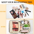 thumbnail image 3 of Kojooin Makeup Bag Large Makeup Case for Women, Fashion Organizer for Brushes Double Layer with Strap Cosmetic Bags for Daily Use & Travel, Black, 3 of 7