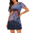 thumbnail image 1 of Vsdgher Chemise de Nuit d'Hiver Motif Dragon de Feu pour Femmes à Manches Courtes Col Rond Mignonne Robe de Nuit à Volants Confortable, 1 of 6