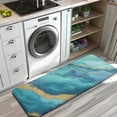 thumbnail image 3 of Teal Marble Gold Wave Pattern Kitchen Rug Mat,Kitchen Runner Rugs Non Skid Washable,Decorative Kitchen Floor Mats for Kitchen,Sink,Laundry,17"x47.2", 3 of 7