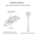 thumbnail image 6 of Rosec Jewels Certified Moissanite 3 Stone Engagement Ring for Women - Past Present Future Ring - D-VS1 Quality, 18K White Gold, US 6.00, 6 of 7