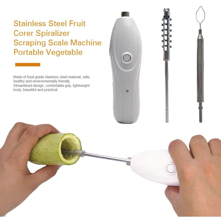 MOVKZACV Electric Scraping Scale Machine, Stainless Steel Fruit Core  Remover, Portable Fruit Vegetable Corer Tool with 2 Cutter Heads, Electric  Spiralizer Scraping Scale Machine – BigaMart