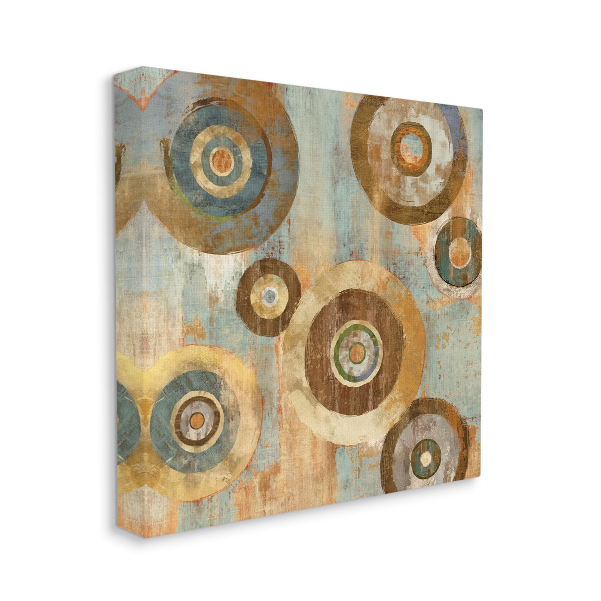 Stupell Industries Geometric Circles Layered Abstract Painting Industrial Rust Tones, 30 x 30,Design by Cam Richards