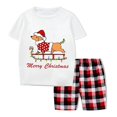 thumbnail image 4 of Pijama familiar navideño a juego Conjunto de pijama corto gris con diseño de perro salchicha feliz Navidad, 4 of 4