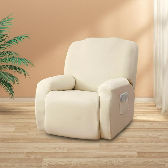 Funda reclinable BLESIY Fundas para sillas reclinables antideslizantes elásticas Beige blanco