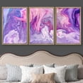 thumbnail image 3 of wall26 Framed Canvas Print Wall Art Set Swirling Purple &amp; Pink 70s Paint Strokes Abstract Shapes Illustrations Modern Art Bohemian Multicolor for Living Room, Bedroom, Office - 24"x36"x, 3 of 5