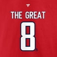 thumbnail image 5 of Men's Fanatics Alexander Ovechkin Red Washington Capitals NHL All-Time Leading Goal Scorer The Great 8 Name & Number, 5 of 5