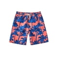 thumbnail image 4 of Cethrio Boys Board Shorts, Printed Surfing Summer Elastic Waist Beach Shorts Purple Size 6, 4 of 5