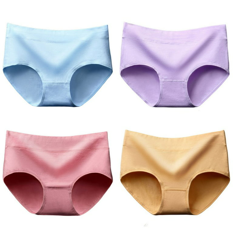 Feiona-Women's Underwear Cotton Seemless Panties Middle Waist Briefs  Comfortable Panty Underwear