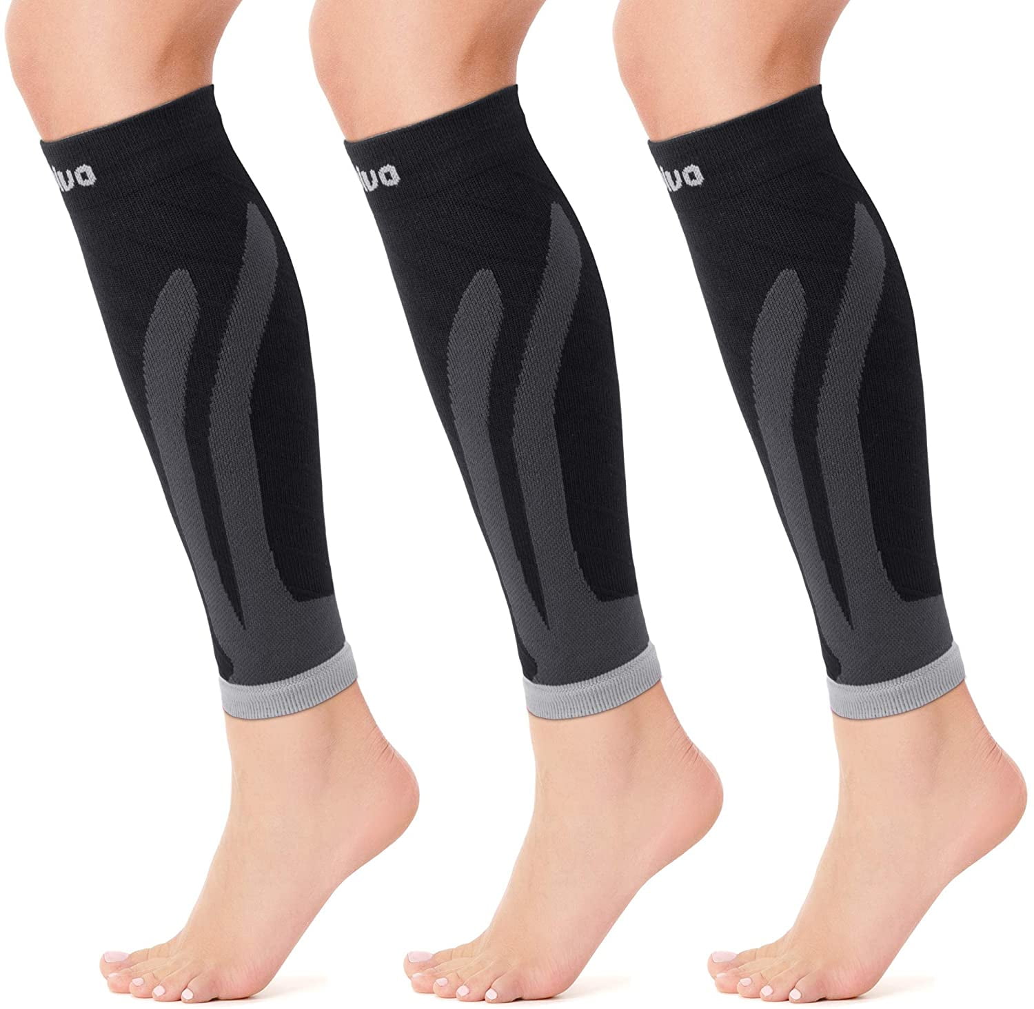 Compression Calf Sleeves Pair Shin Splints Running Support Guards Socks Cycling 