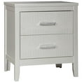 thumbnail image 1 of Ashley Furniture Olivet 2 Drawer Nightstand in Metallic Silver, 1 of 8