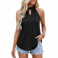 thumbnail image 3 of Summer Tops for Women, Womens Shirts, Trendy Women's Tank Top with Unique Hanging Neck Design and Lock Hole Detail for Casual and Dressy Occasions, 3 of 5