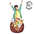 thumbnail image 3 of Flower Storage Toy Bag Chair, Blossoming Flowers Flourish Damasked Art, Stuffed Animal Organizer Washable Bag, Large Size, Burgundy Eggshell, by Ambesonne, 3 of 3