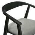 thumbnail image 6 of Santana 7 Piece Round Black Wood Dining Table Set with Charcoal Fabric, 6 of 6