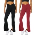 thumbnail image 3 of NIBOLOG Soft Yoga Pants Quick Drying Flare Leg Solid Color Bootcut Pants for Daily Life, 3 of 7