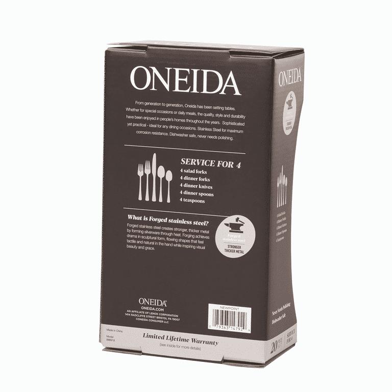 Oneida Newpoint 20-Piece Stainless Steel Flatware Set