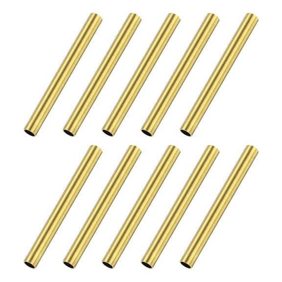 10-Pack 30mm Brass Round Tube, 3mm OD 0.5mm Wall Thickness Short Brass Seamless Tubing for DIY Crafting/Decorating