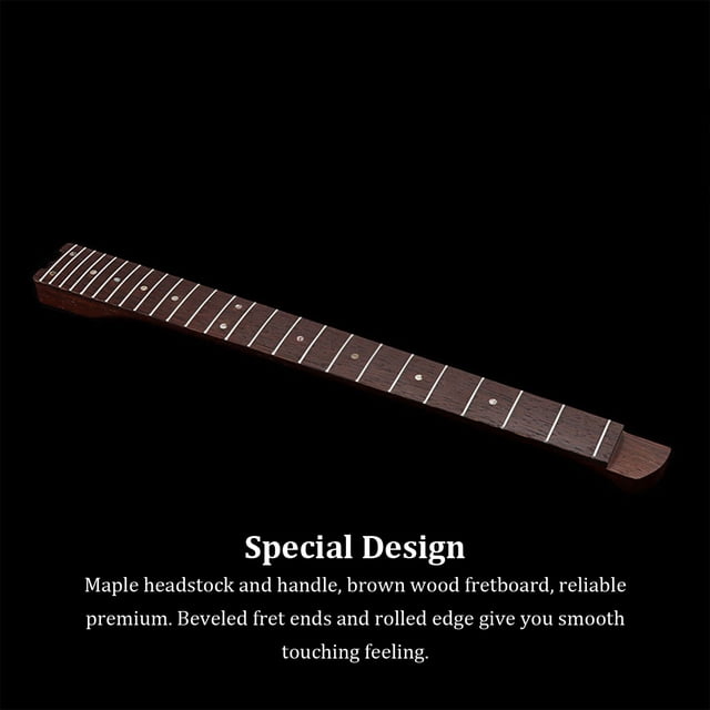Ruiboury Headless Neck Replacement Fretboard Unfinished Electric Guitar Adjustable Rod Maple Travel Music Instrument Accessories
