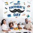 thumbnail image 5 of Happy Father Day Backdrop Party Decorations Blue Father’s Days Background Sign Fathers Welcome Hanging Photo Banner for Photography Indoor Outdoor I Love Dad Decor Favor Supplies 6 x 3.6ft, 5 of 7