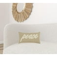 thumbnail image 2 of Tan Peace Felt Applique Burlap Throw Pillow, 2 of 3
